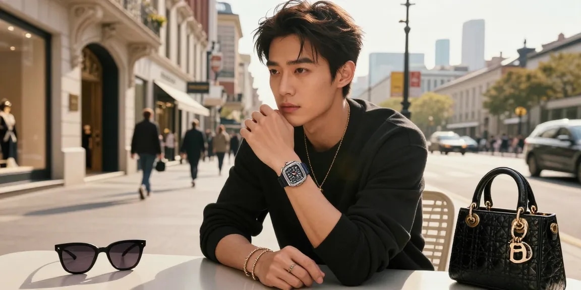 Stylish individual showcasing a super clone watch in an elegant urban setting, emphasizing luxury and sophistication.