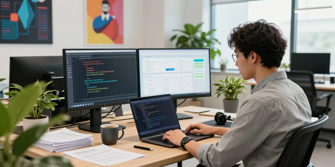 Age verification system in a modern tech workspace with software engineer integrating age compliance algorithms.