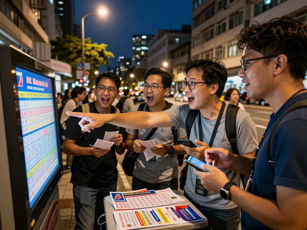 Engaged community rejoicing over HK Malam Ini lottery results, displaying excitement and anticipation.