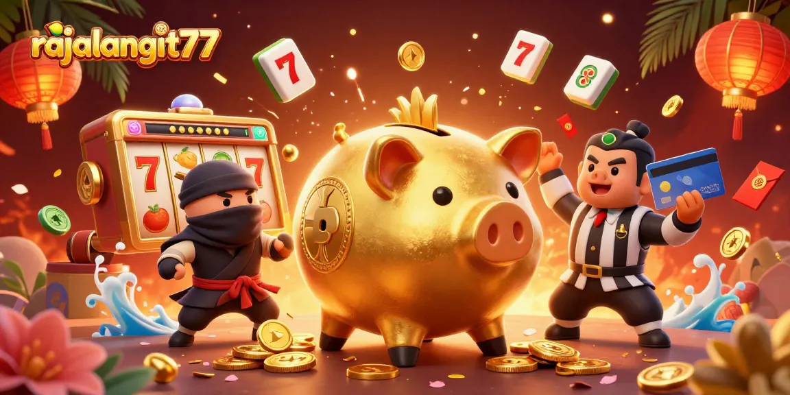 Permainan slot spektakuler di rajalangit77 menampilkan petarungan karakter kasino yang penuh warna dan keberuntungan.