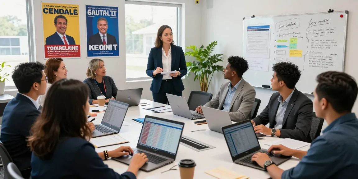 Enhancing google political ads verification through campaign strategy planning in a modern office