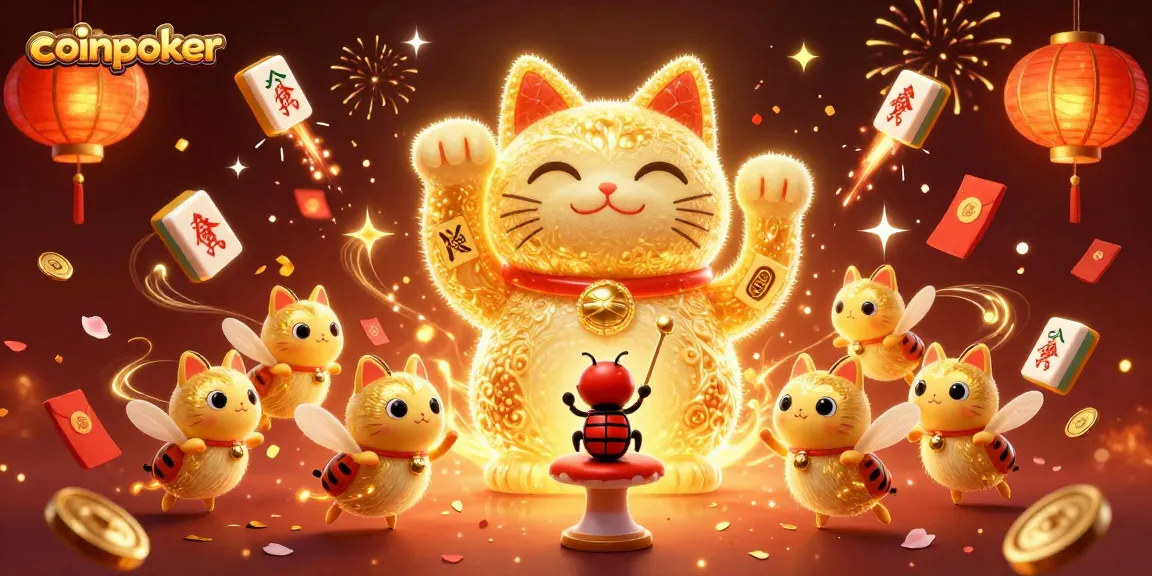 Découvrez l'univers de CoinPoker avec une ambiance festive sublimée par des éléments de casino captivants.