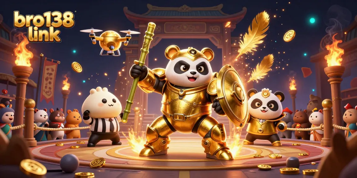Engage with exciting games at bro138 link, featuring golden panda and vibrant casino elements.