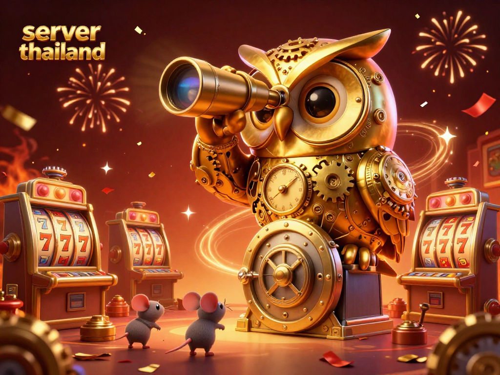 Experience thrilling play at server thailand with a whimsical casino scene filled with vibrant luck symbols.