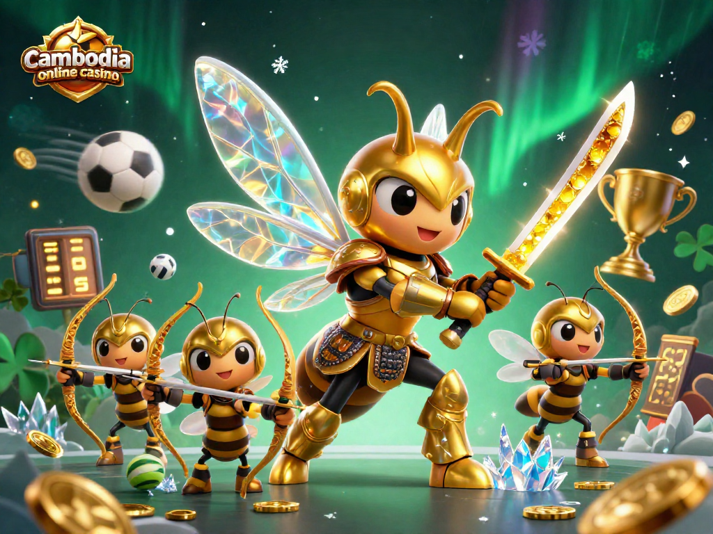 Experience the thrill of cambodia online casino with stunning 3D visuals of vibrant gaming elements.