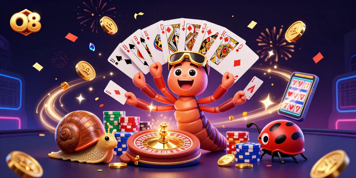 Engage in thrilling gameplay at O8 with vibrant 3D characters and casino elements.