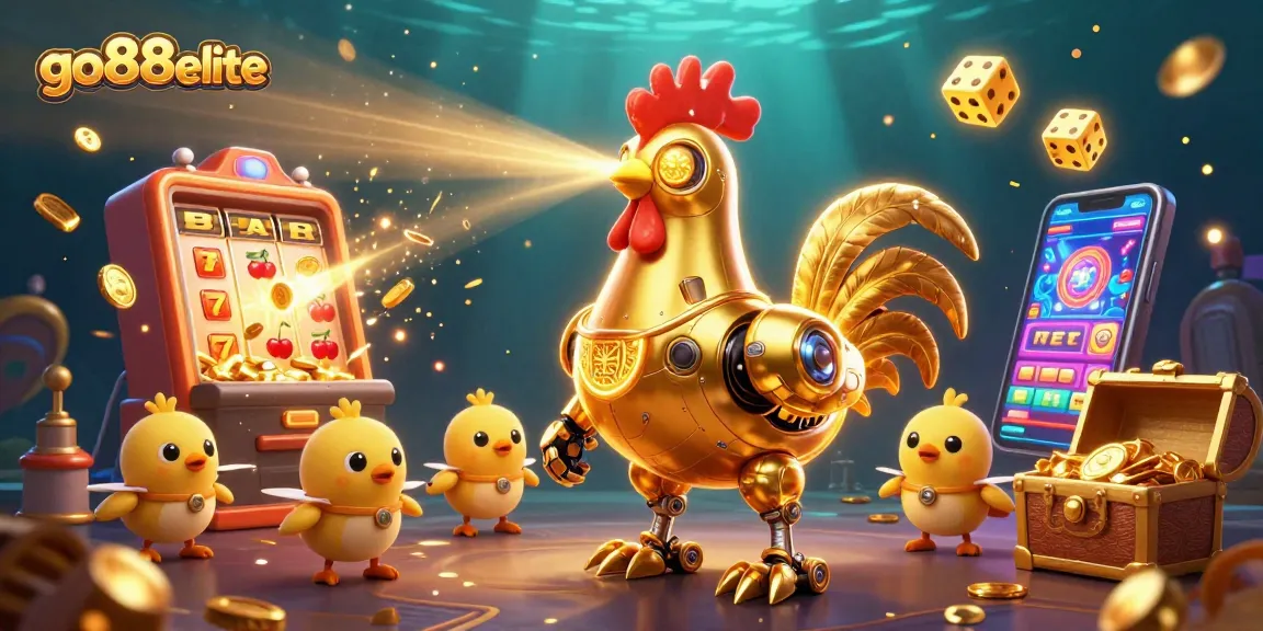 Experience excitement at Go88elite with charming characters amidst a jackpot celebration in a vibrant casino scene.
