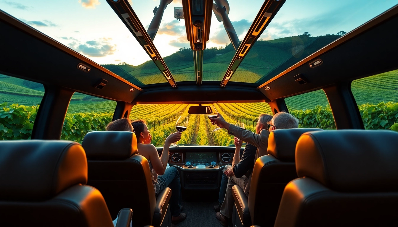 Enhance your experience with a luxury limo bus wine tour surrounded by scenic vineyards.