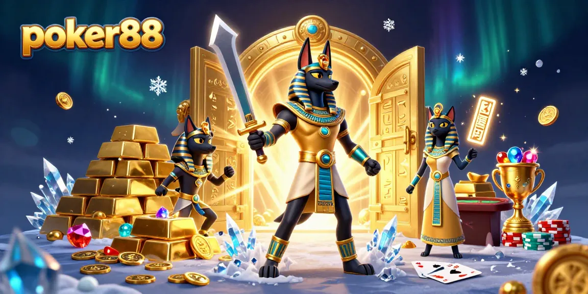 Poker88 menawarkan pengalaman bermain yang seru dengan dekorasi kasino yang menarik dan simbol permainan yang berkilau.