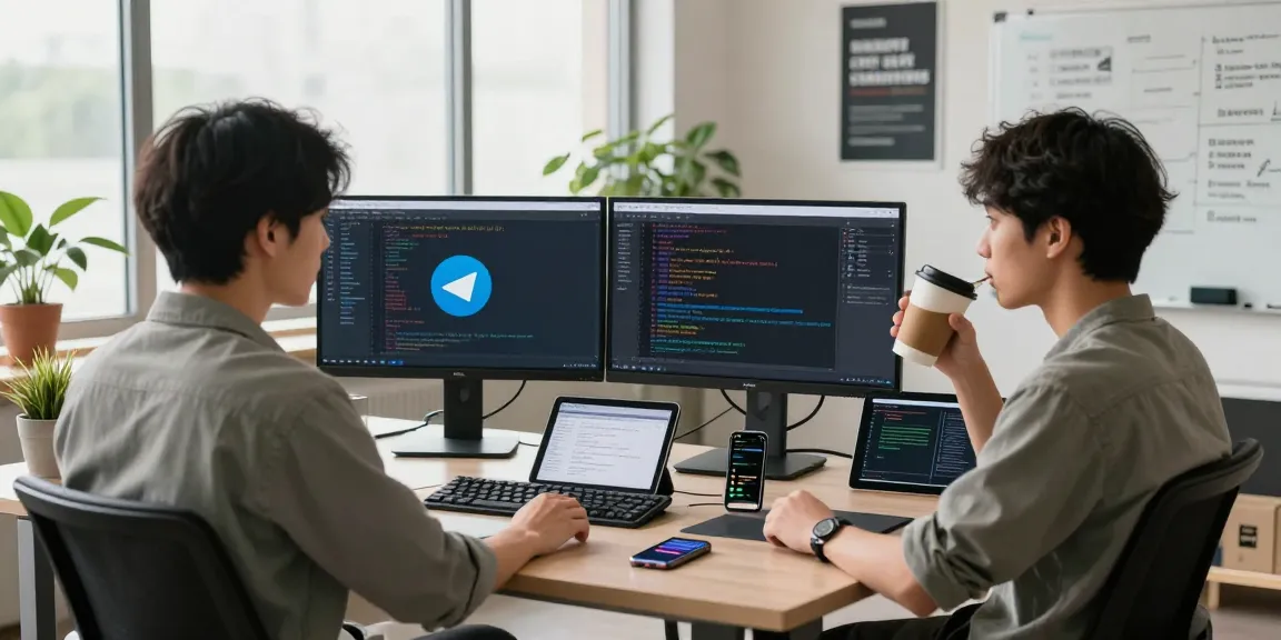Engaged developer troubleshooting Telegram in a modern office, highlighting 纸飞机中文版官网.