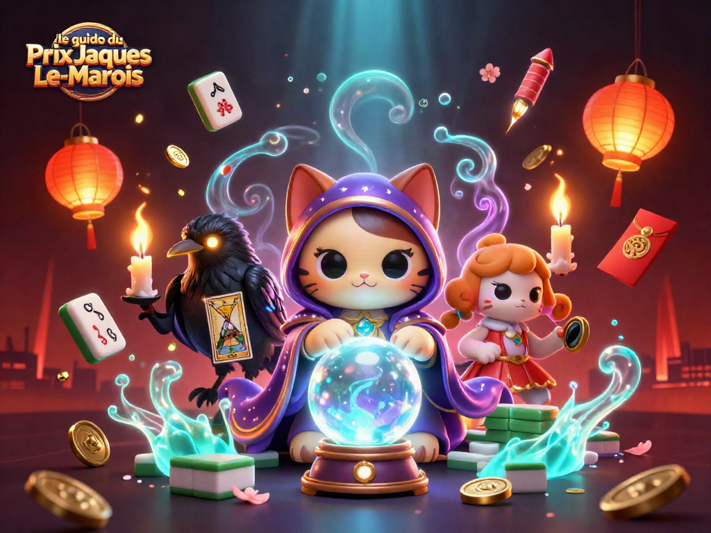 Engage with le guide du Prix Jacques-Le-Marois through a mystical scene of fortune-telling and exciting gambling elements.
