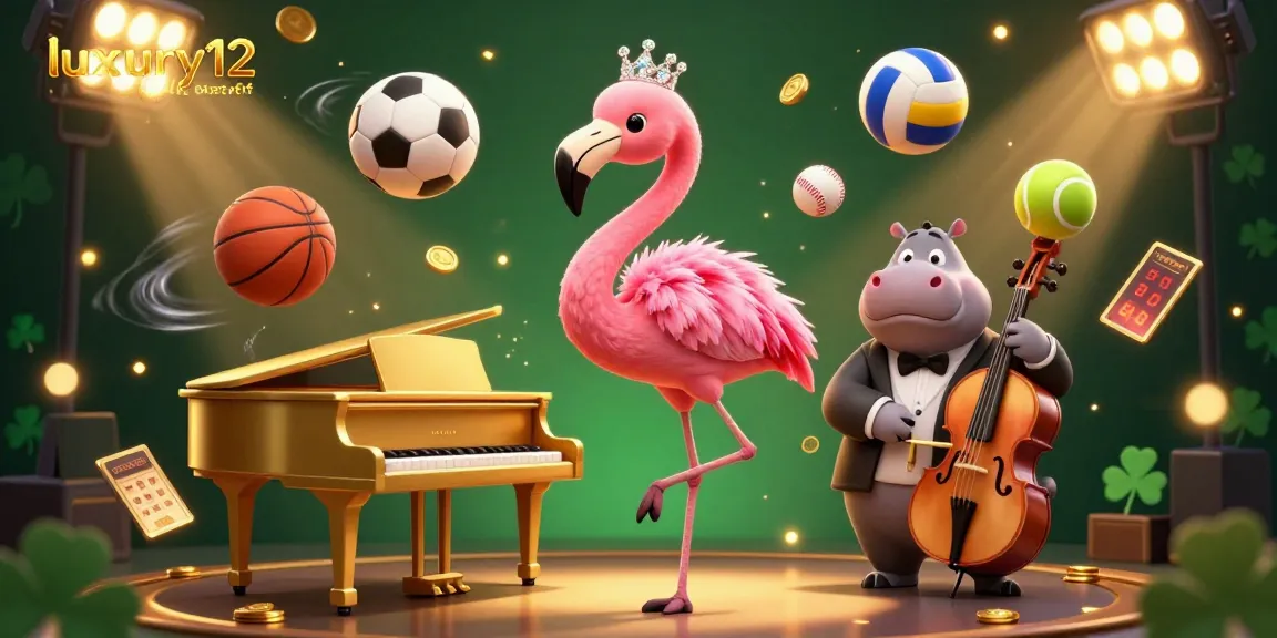 Experience exciting gameplay with luxury12 link alternatif, featuring vibrant casino characters and sports elements.