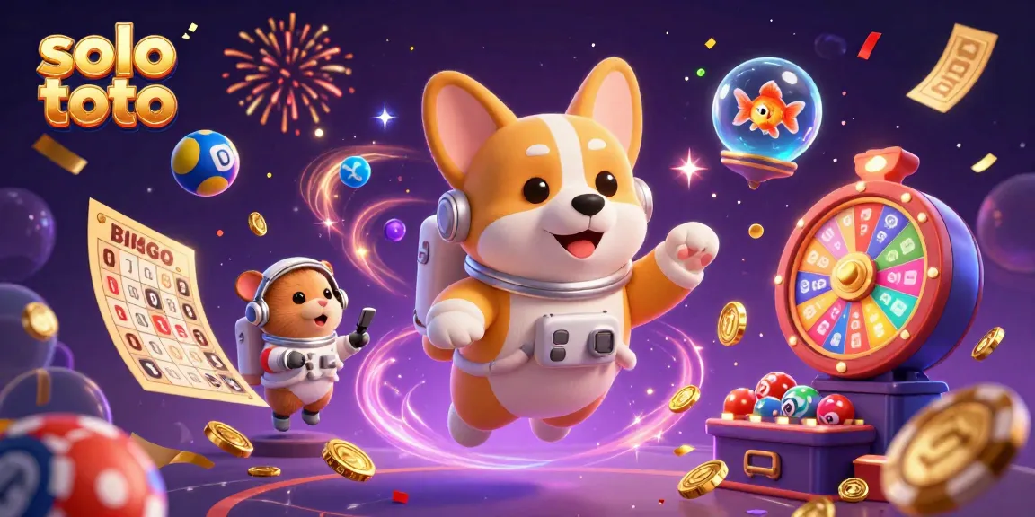 Permainan solo toto yang mengasyikkan dengan astronaut corgi, hamster pengontrol, dan ikan dalam avatar kasino luar angkasa.
