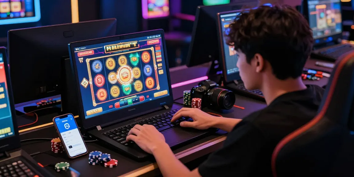 Exciting scene of online slot deposit dana gaming with vibrant graphics and DANA payment integration.