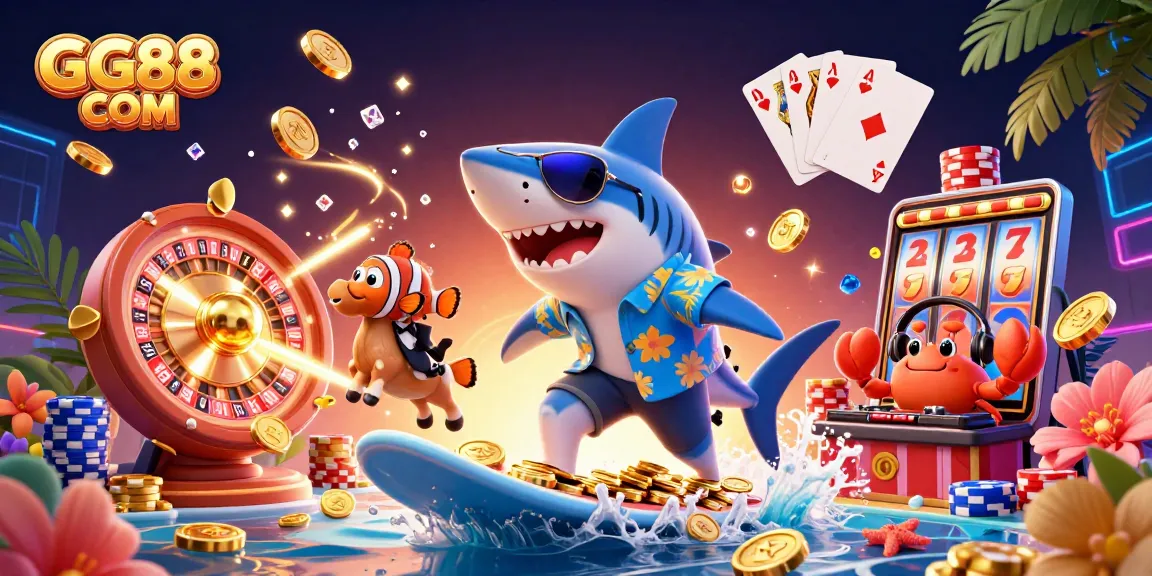 Experience thrilling gameplay with GG88 COM showcasing vivid characters and dynamic casino elements.