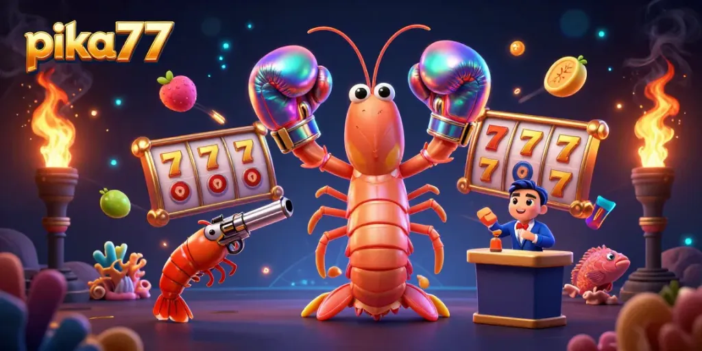 Experience thrilling gameplay at pika77 with vibrant slots and engaging casino characters.