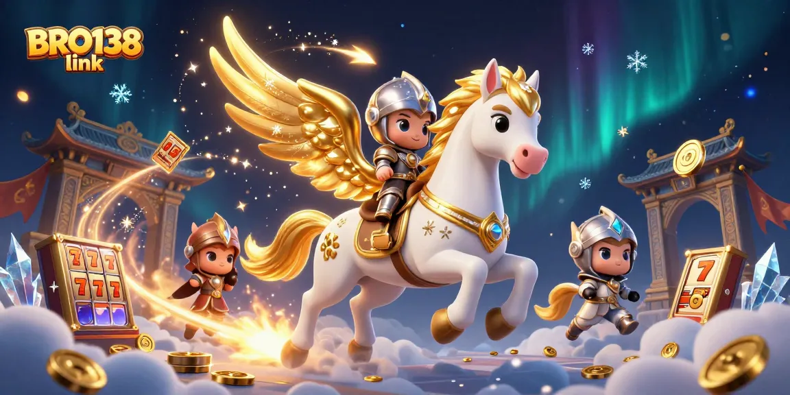 Experience the thrill of BRO138 link with stunning slot reels and energetic characters in a vibrant casino scene.