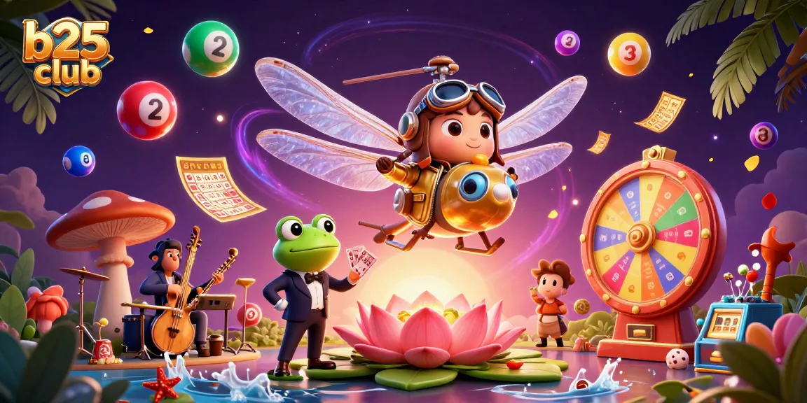 Bets come alive at b25club with colorful game elements and fun characters, portraying vibrant casino action.