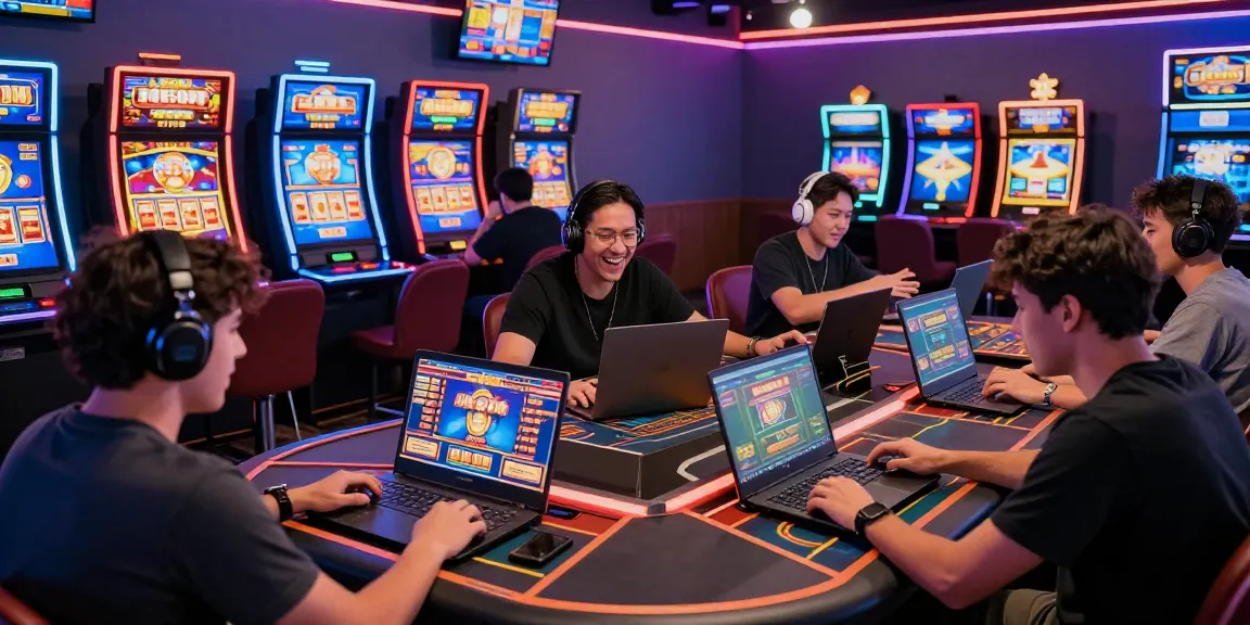 Engaging scene of players enjoying slot depo 5000 games in a vibrant online gaming environment.