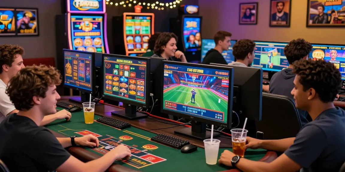 Dynamic scene of enthusiastic players engaged in diverse gaming activities at https://xx88.se.net/ showcasing excitement and camaraderie.