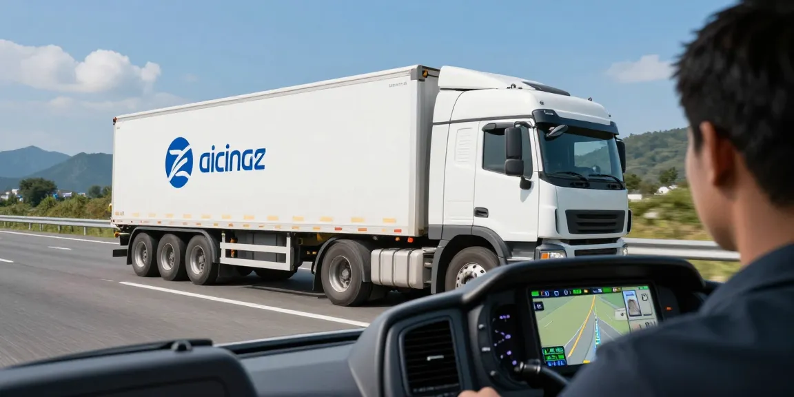 Komplettladung Transport von Dortmund mit LKW auf der Straße, Fahrer am GPS, sichere Lieferung garantiert.