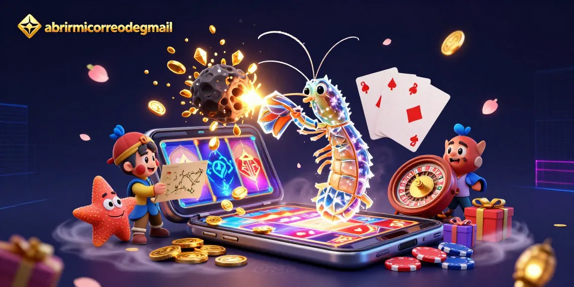 Experience thrilling gaming with abrirmicorreodegmail, where a mantis shrimp bursts gems in a cosmic casino.