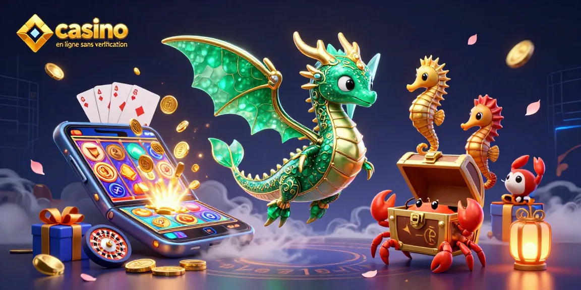 Jouez dans un casino en ligne sans vérification avec des dragons marins et des jeux dynamiques.