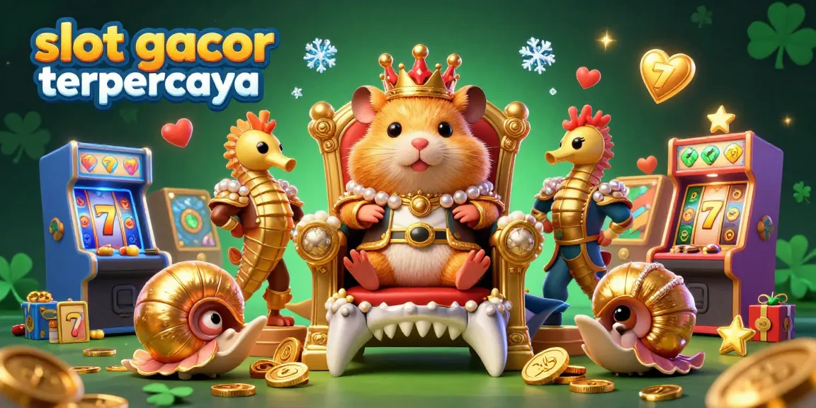 Experience the excitement of slot gacor terpercaya with vibrant 3D gaming elements and a royal hamster king.