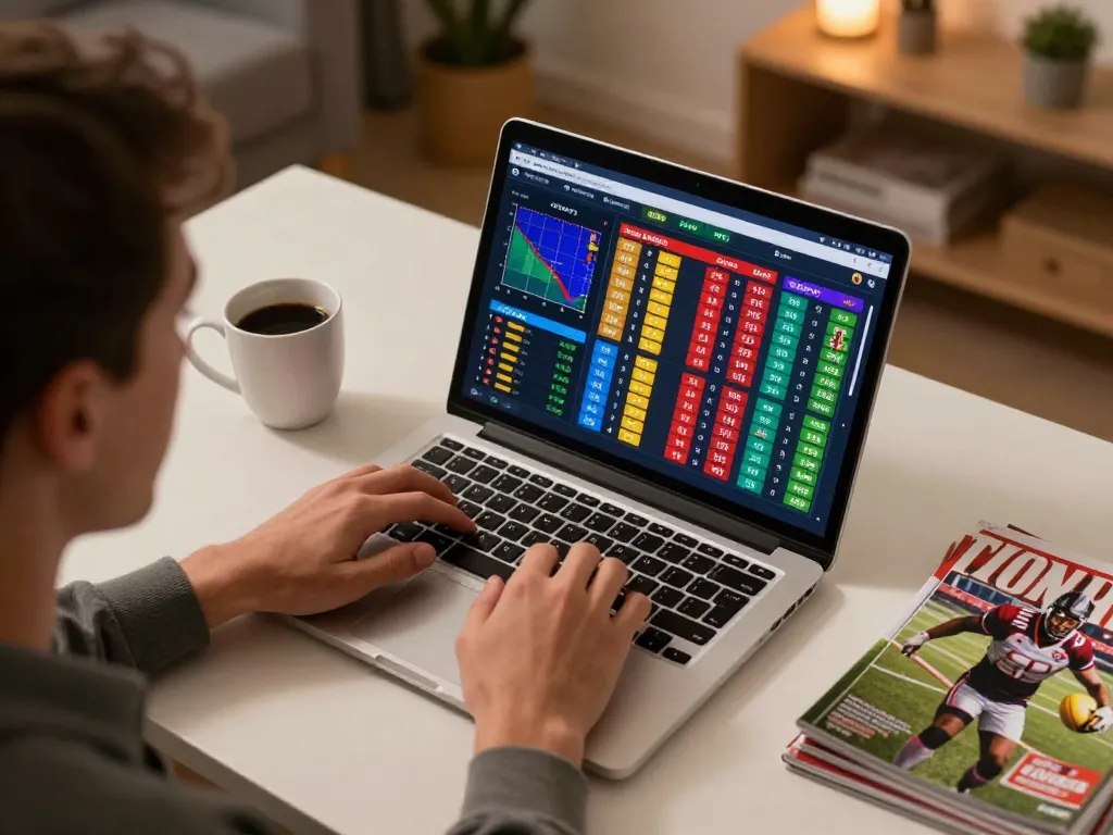 Engaging online betting scene at open88 trang chủ workspace with laptop displaying odds and fixtures