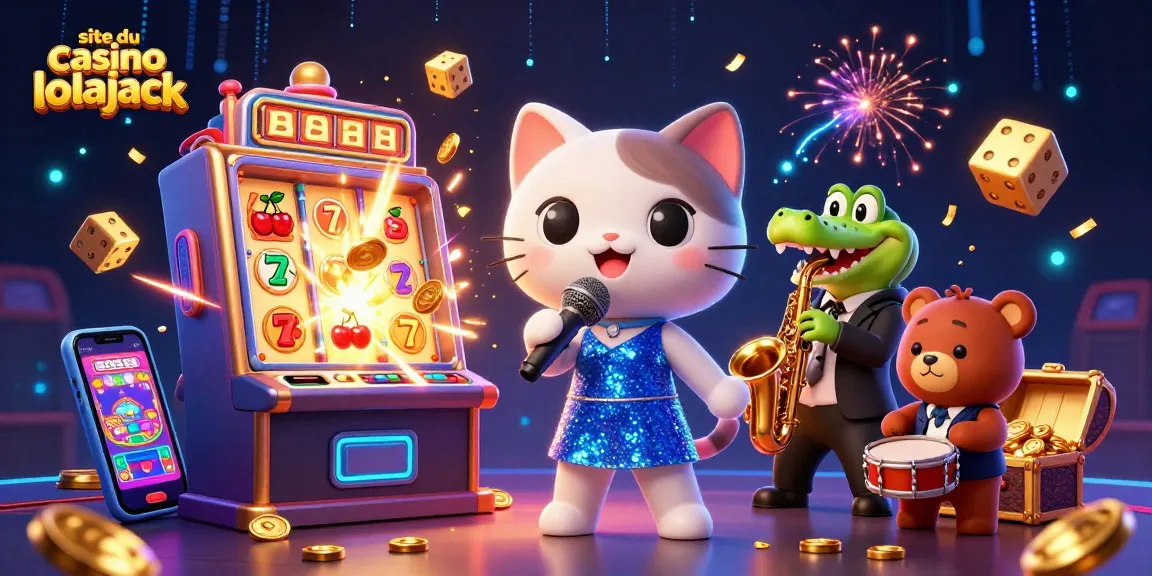 Profitez de l'excitation des jeux au site du casino lolajack avec une scène animée de chat, crocodile et ourson jouant au casino.