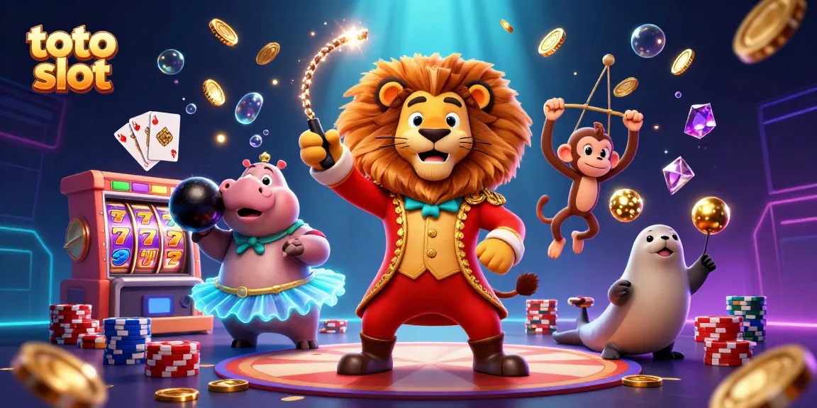 Engage in thrilling toto slot games with exciting characters and dazzling casino elements.