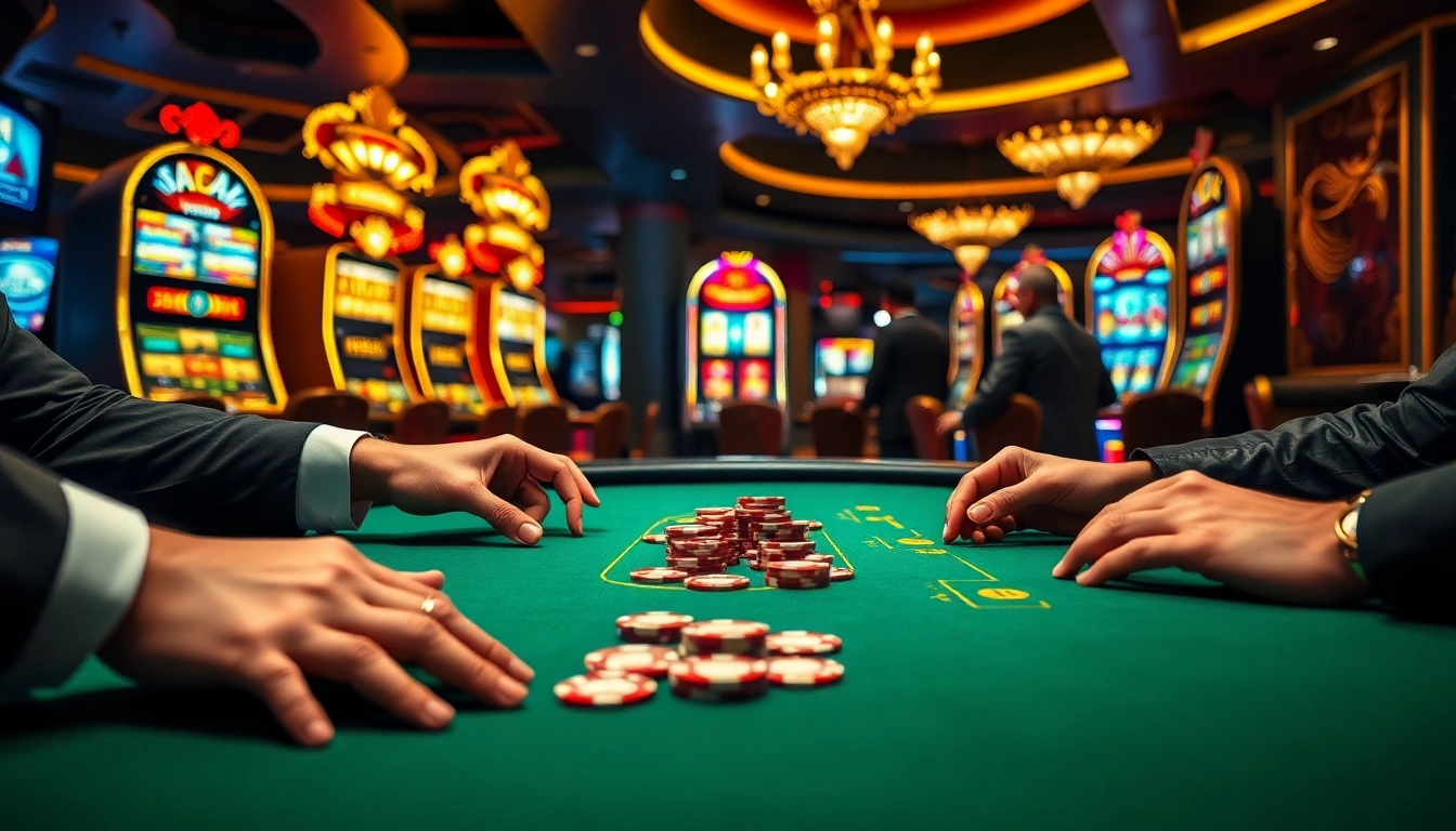 Experience the excitement of Non gamstop casino Uk with players at a high-stakes poker table.