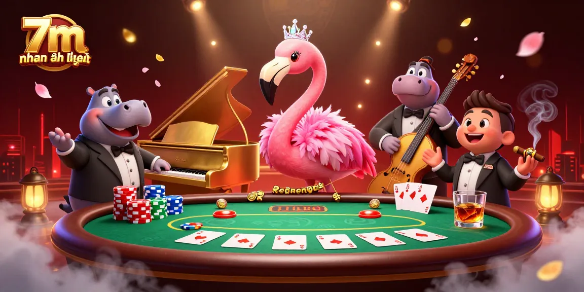 Experience thrilling action with 7m nhanh nhất in this vibrant casino scene featuring lively characters and game elements.