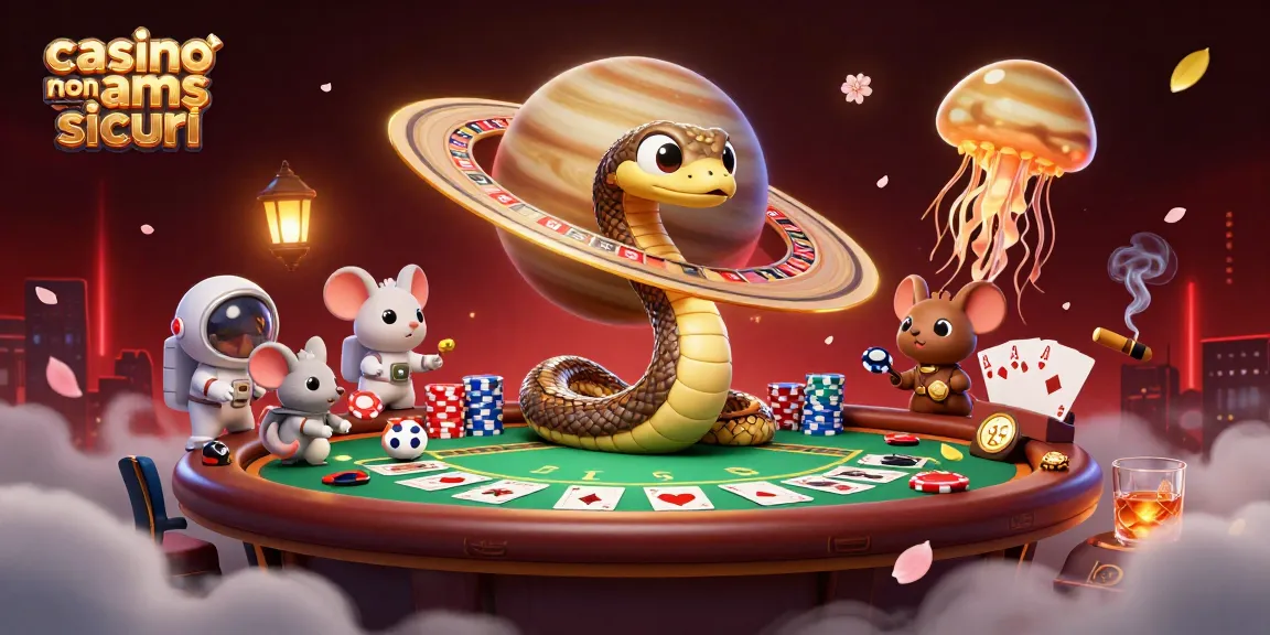 Gioca nei casino non AAMS sicuri con un serpente Saturno e astronauti scommettendo su roulette galattiche.