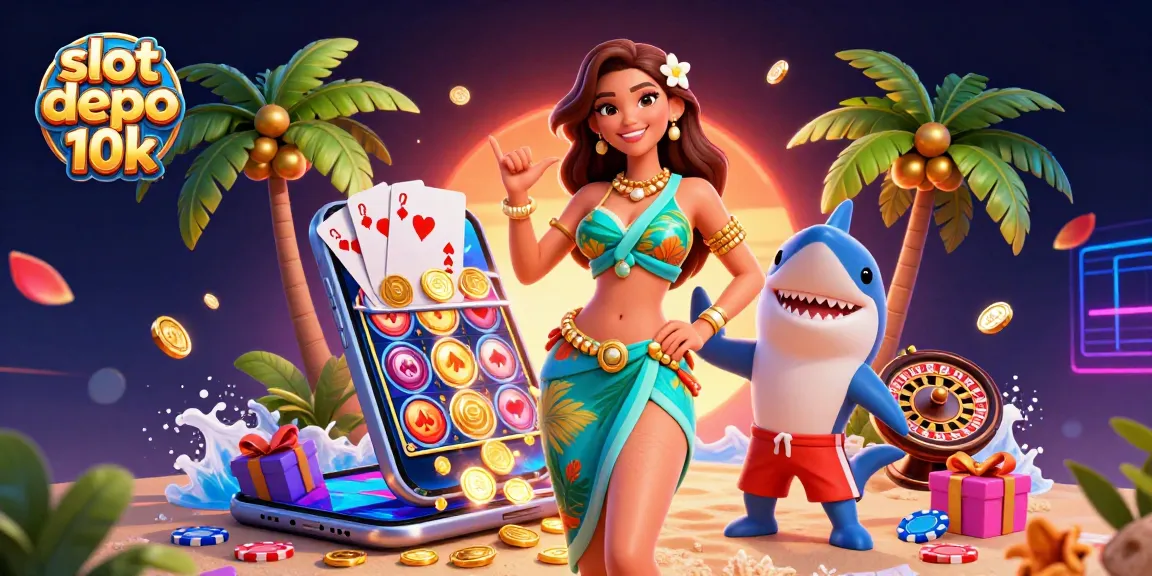 Play exciting slot depo 10k games with vibrant rewards and immersive visuals in this stunning illustration.