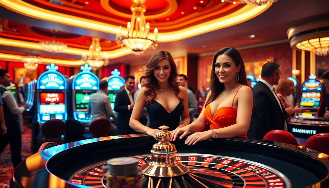 Main event at a casino with bbni4d chips and an eager crowd around a roulette table.