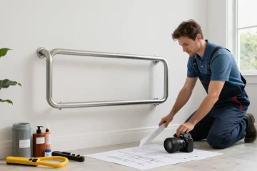 SafeHome bathroom renovation for elder safety, showcasing stylish non-slip flooring and grab bars.