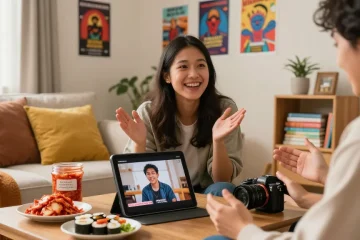 Learn Spanish with Asian culture content at https://hanadultalk.com in a cozy setting.